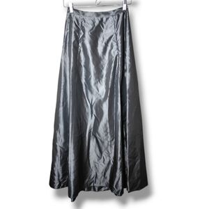 Vintage Y2k Express World Brand Gray Taffeta Midi Skirt Formal Minimal Size 3/4
